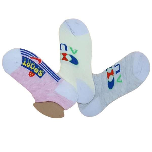 جوراب ساق کوتاه دخترانه مدل مچی اسپرت کد SPO-125-59 مجموعه 3 عددی