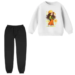 ست سویشرت و شلوار راحتی بچگانه مدل نقاشی دخترک  