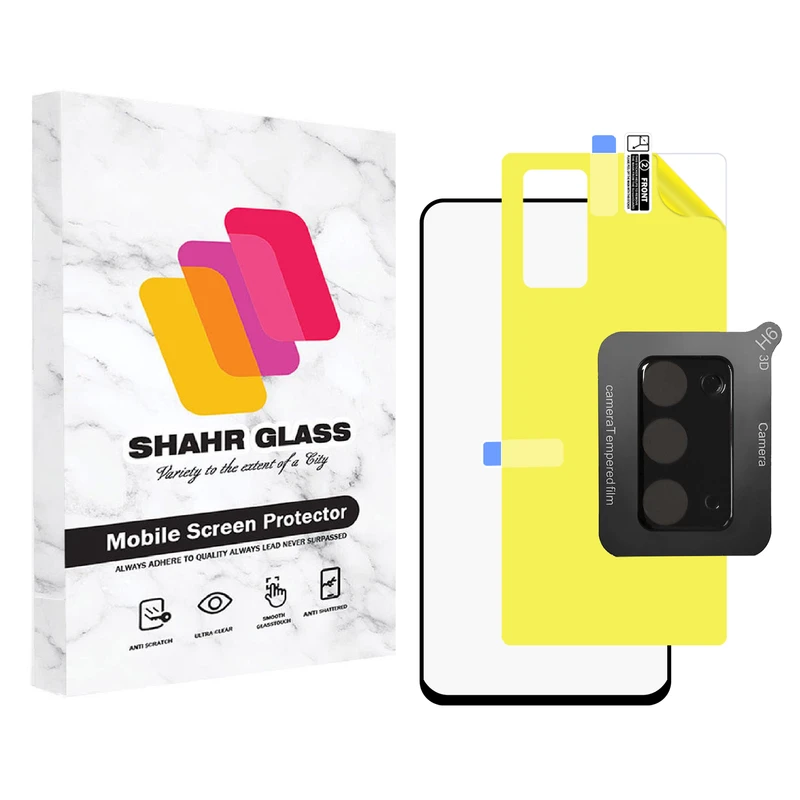 محافظ صفحه نمایش شهر گلس مدل 3FNF مناسب برای گوشی موبایل سامسونگ Galaxy Note20 به همراه محافظ پشت گوشی و محافظ لنز دوربین