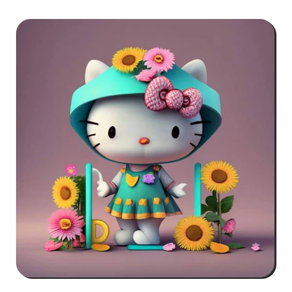  زیر لیوانی طرح کیتی کد nzl338