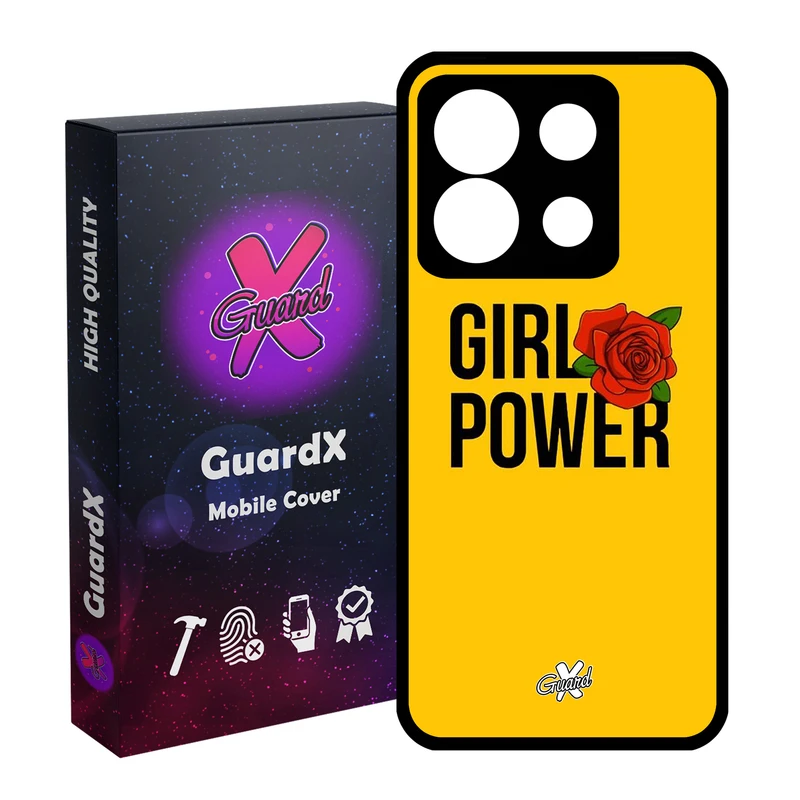 کاور گارد ایکس طرح Girl Power مدل Glass10037 مناسب برای گوشی موبایل شیائومی Redmi Note 13 5G