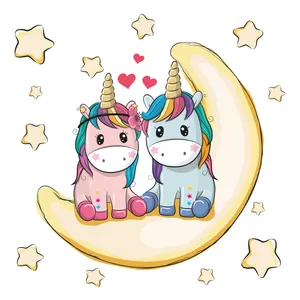 استیکر دیواری کودک تُکتم مدل moon stars کد 02