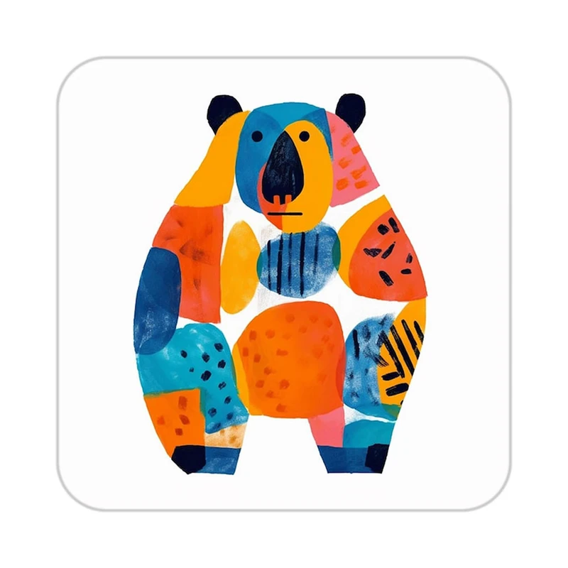 زیر لیوانی کاکتی طرح حیوانات رنگی مدل mp26010