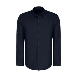 پیراهن آستین بلند مردانه پاتن جامه مدل 102721000413539 رنگ سرمه ای 