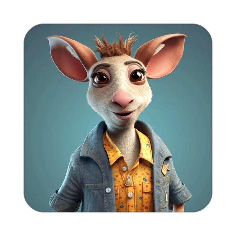 زیر لیوانی کاکتی طرح حیوانات کارتونی مدل mp27141