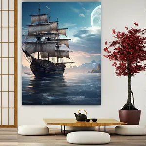 پوستر طرح مخمل کشتی روی دریا کد BK22951