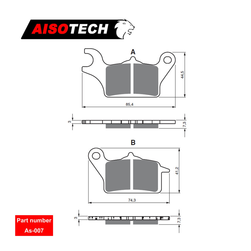 لنت ترمز جلو آیسوتک کد as007 مناسب موتورسیکلت هوندا کلیک