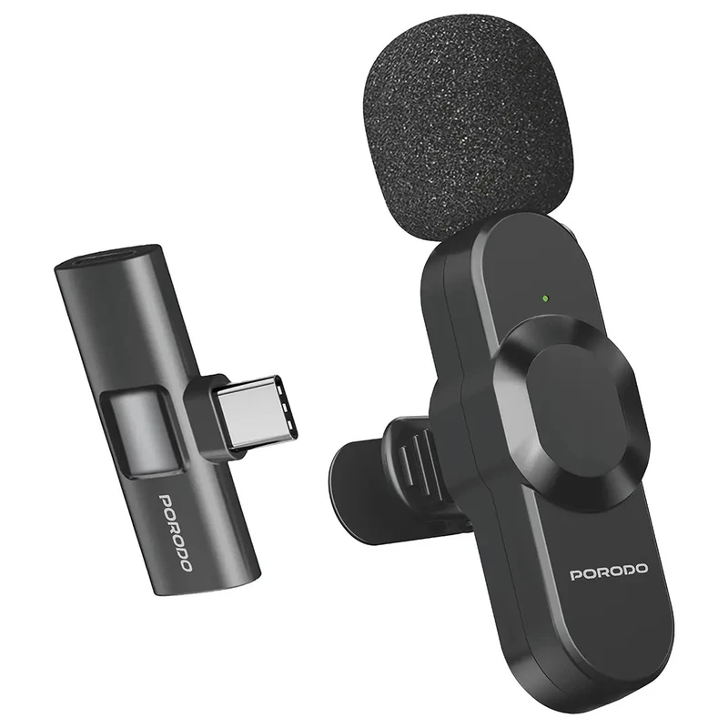 میکروفن یقه ای پرودو مدل PD-2BK با درگاه اتصال تایپ سی