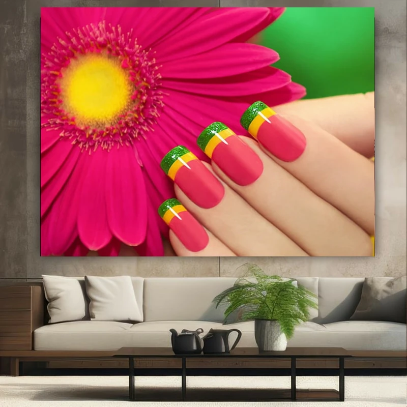 پوستر طرح مخمل آرایشگاه زنانه مدل لاک ناخن کد BK23782