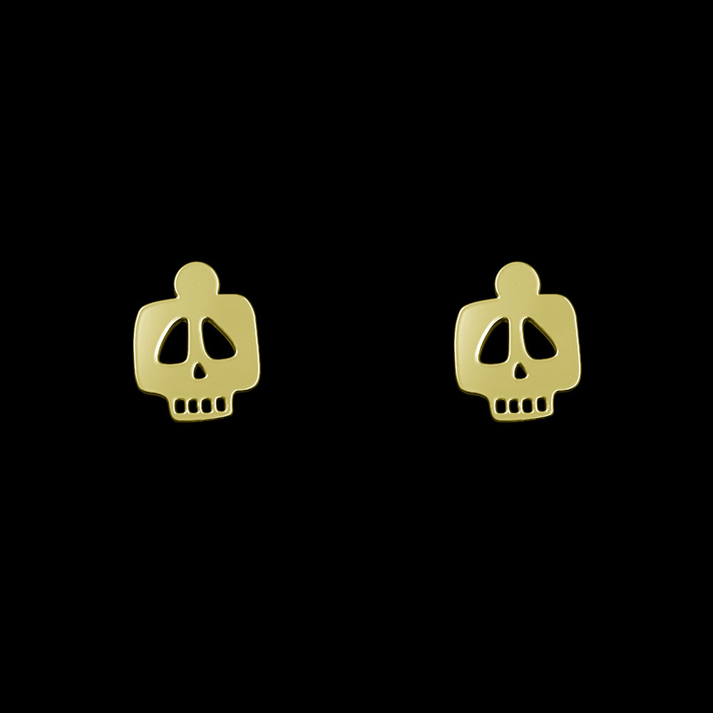 گوشواره طلا 18 عیار زنانه مدوپد مدل جمجمه کد GA1-10393