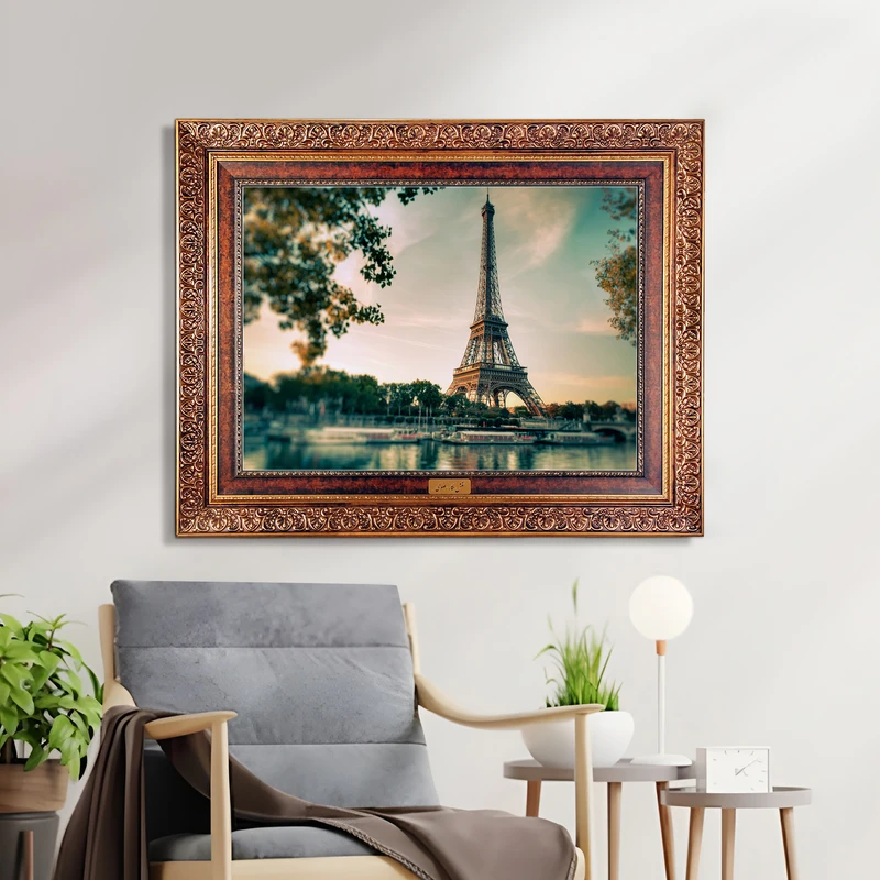 تابلو فرش ماشینی نقش نگار رضوی طرح ایفل کد 5623C