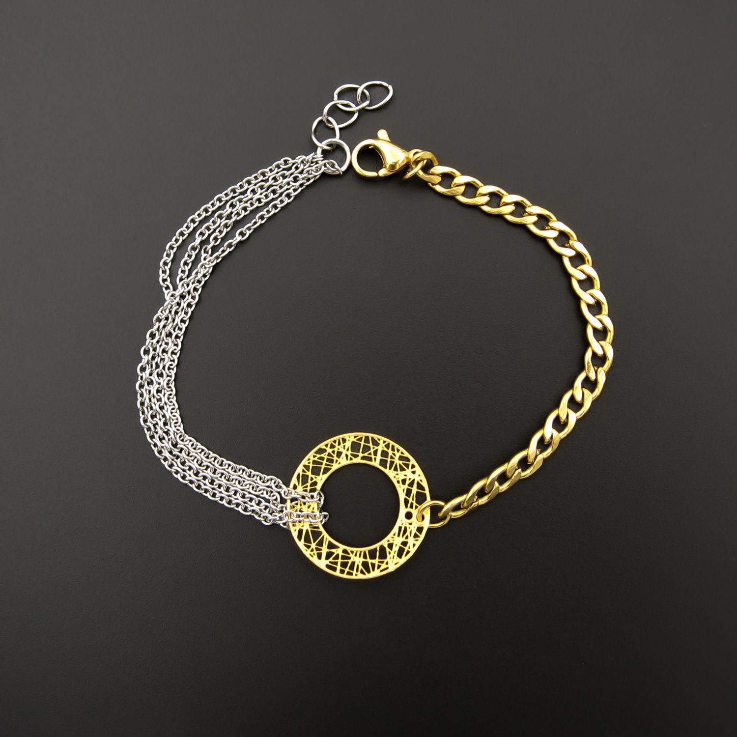 دستبند طلا 18 عیار زنانه مانچو مدل bfg232 -  - 6