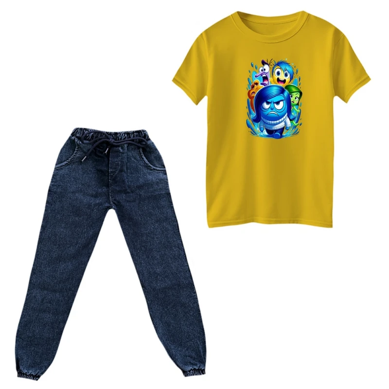 ست تی‌شرت و شلوار دخترانه مدل انیمیشن درون و بیرون کد 9