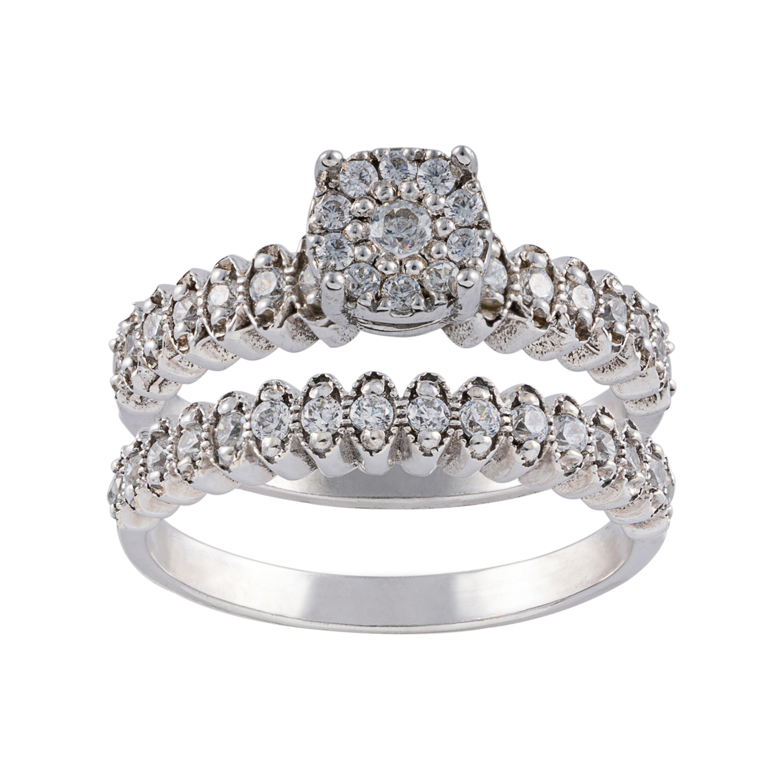 انگشتر نقره زنانه جواهری سون مدل 2776 مجموعه 2 عددی