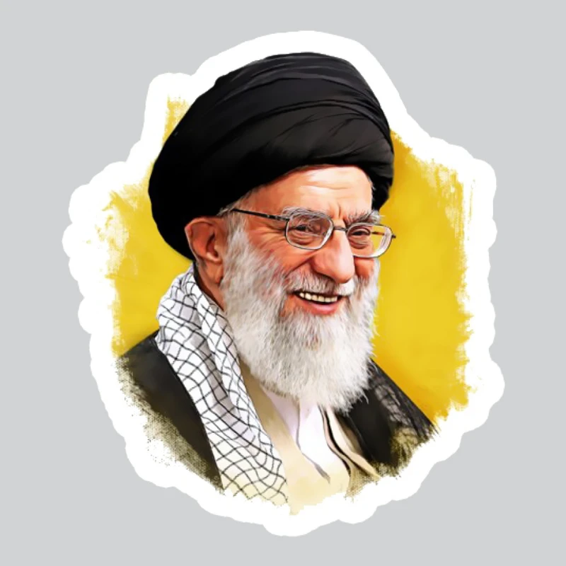 استیکر لپ تاپ پیکسل میکسل مدل مقام معظم رهبری خندان