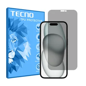Tecno HyPRV model privacy screen protector suitable for Apple iPhone 15 mobile phone