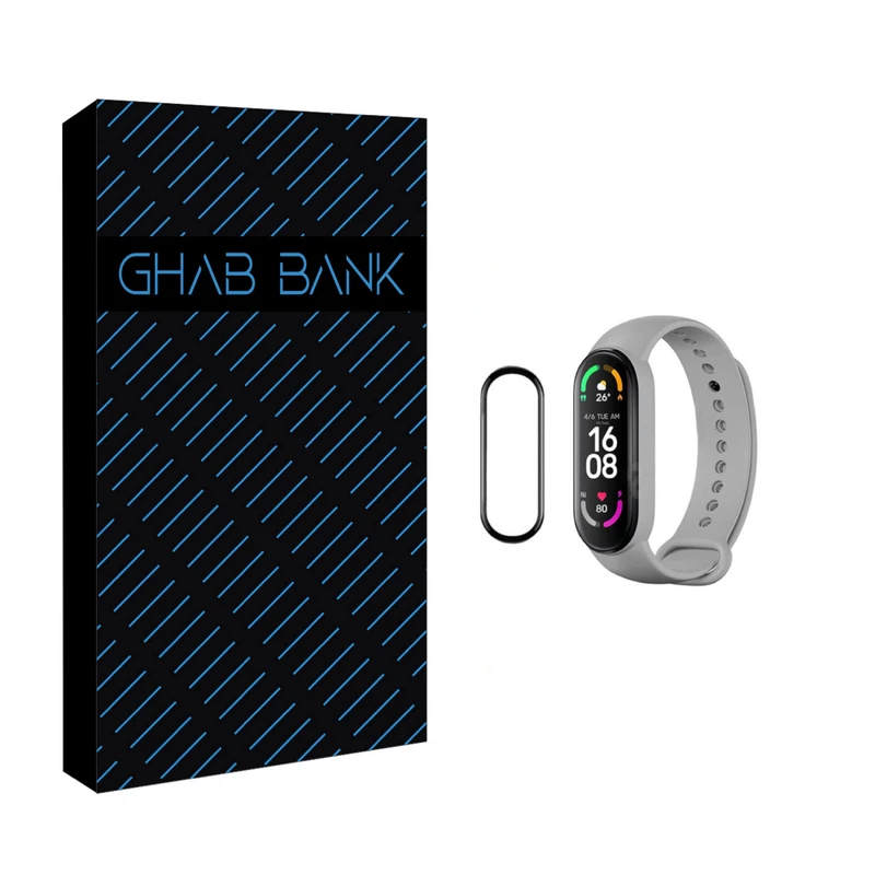 بند قاب بانک مدل سیلیکونی مناسب برای ساعت هوشمند شیائومی MI BAND 5/6 به همراه محافظ صفحه نمایش
