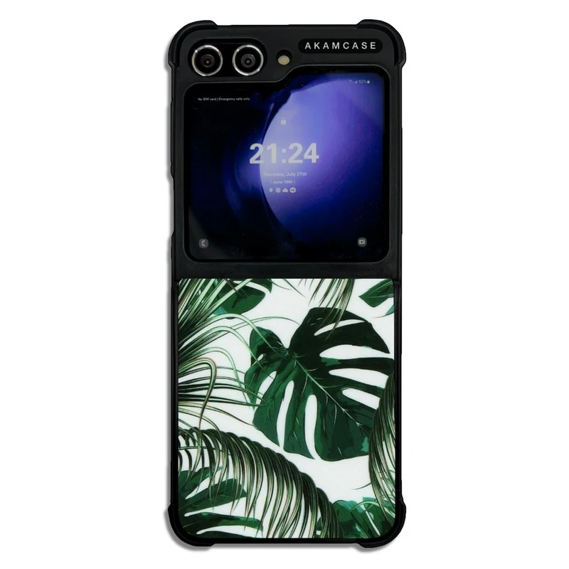 کاور آکام مدل AMC-WSGZFLIP5-LEAVES-21 مناسب برای گوشی موبایل سامسونگ Galaxy Z Flip 5