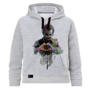 هودی پسرانه طرح جوکر کد J130 رنگ طوسی