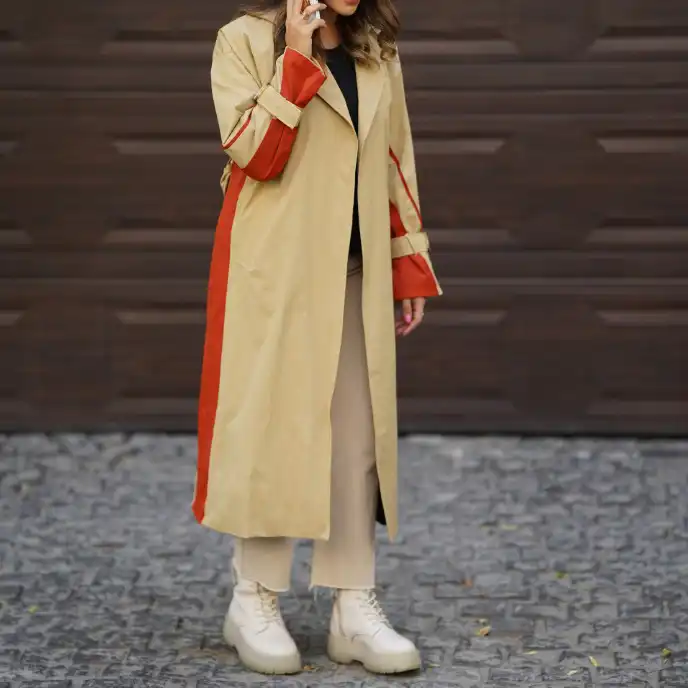 بارانی زنانه سلین مدل همتا رنگ کرم