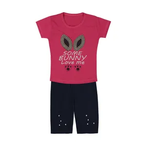 ست تی شرت و شلوارک نوزادی دخترانه کد 33