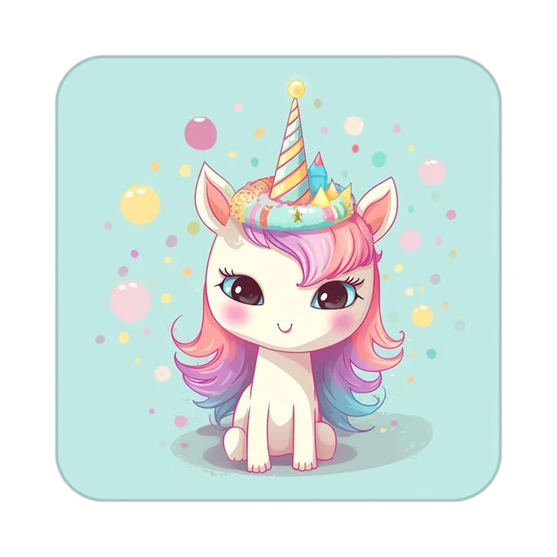 زیر لیوانی کاکتی طرح اسب تک شاخ و یونیکورن مدل mp29588