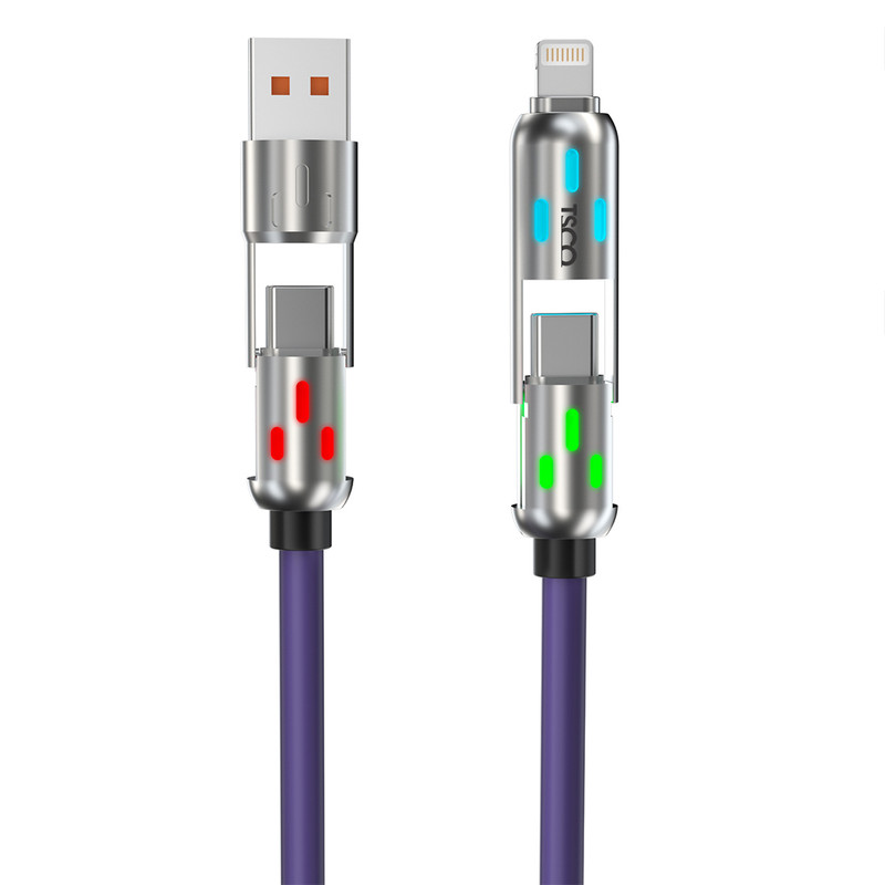 کابل تبدیل USB/USB-C به لایتنینگ/USB-C تسکو مدل GCA 60 W طول 2 متر