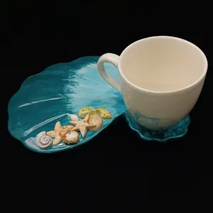 ست فنجان و نعلبکی سرامیکی هیوا طرح صدف کد 12363775