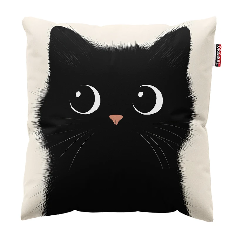 کوسن پاد آفرین مدل گربه بامزه کیوت کد 121 سایز 30*30 سانتی متر