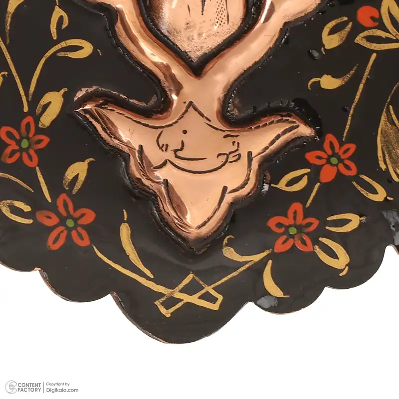 بشقاب دیوارکوب قلمزنی قهرمانی طرح دو آهو کد 916