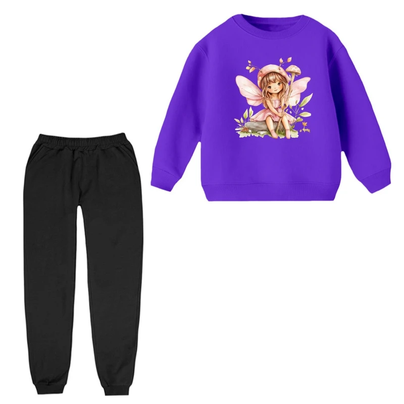 ست سویشرت و شلوار راحتی بچگانه مدل دخترک فرشته کد 2 