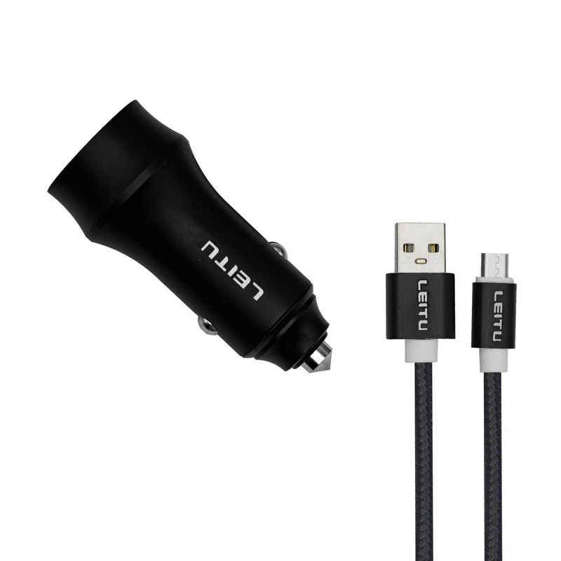 شارژر فندکی لیتو مدل C10 همراه کابل تبدیل microUSB