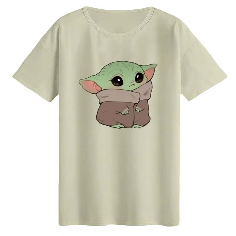 تی‌شرت لانگ آستین کوتاه زنانه مدل بیبی یودا کد۱