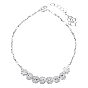 دستبند نقره زنانه مدل گل کد B3201