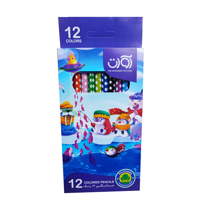 مداد رنگی 12 رنگ آوات مدل قطب