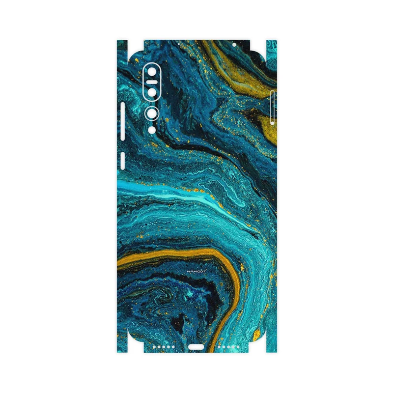 برچسب پوششی ماهوت مدل Turquoise marblewith golden streaks-FullSkin مناسب برای گوشی موبایل هوآوی P20 Pro