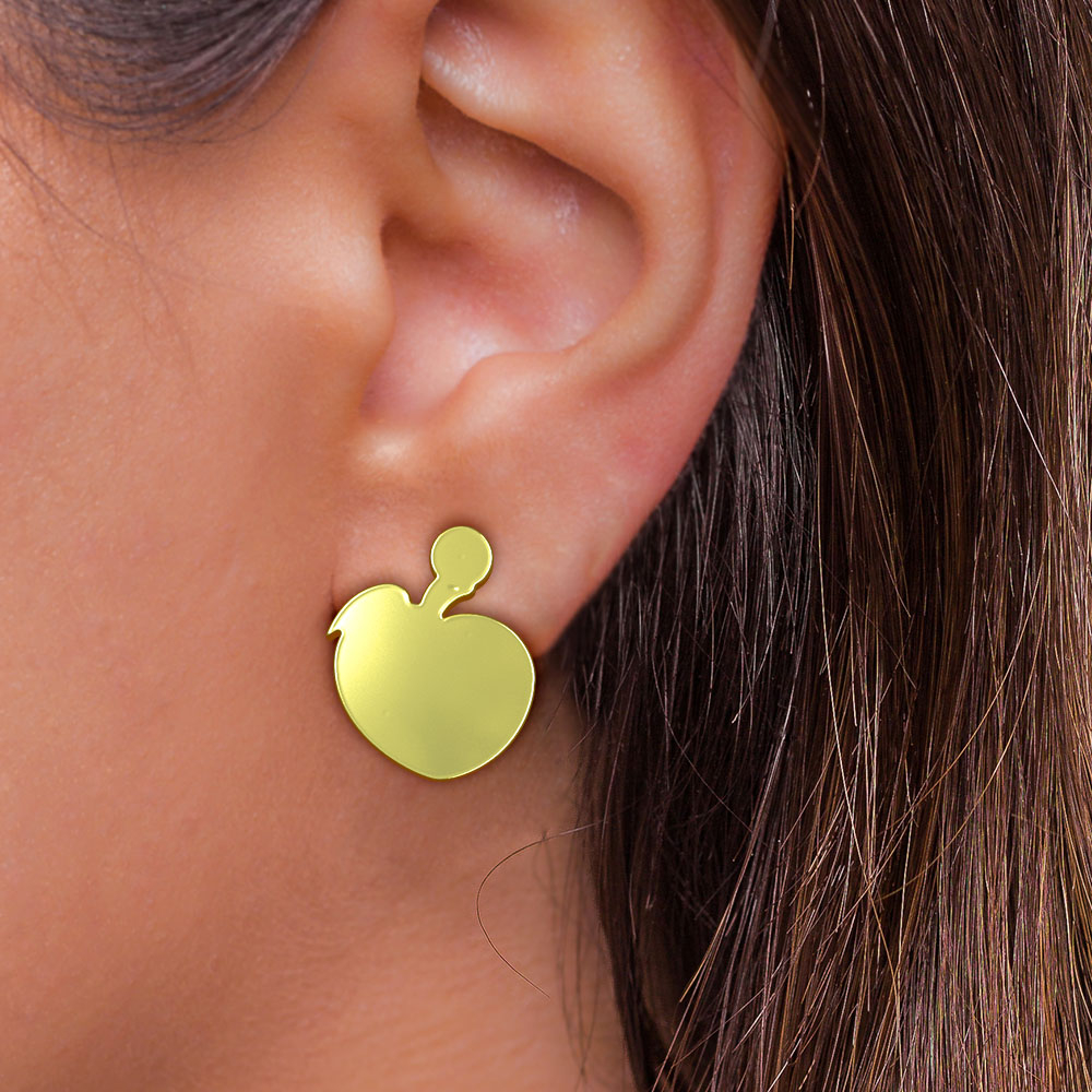 گوشواره طلا 18 عیار زنانه مدوپد مدل هلو کد GA1-12309