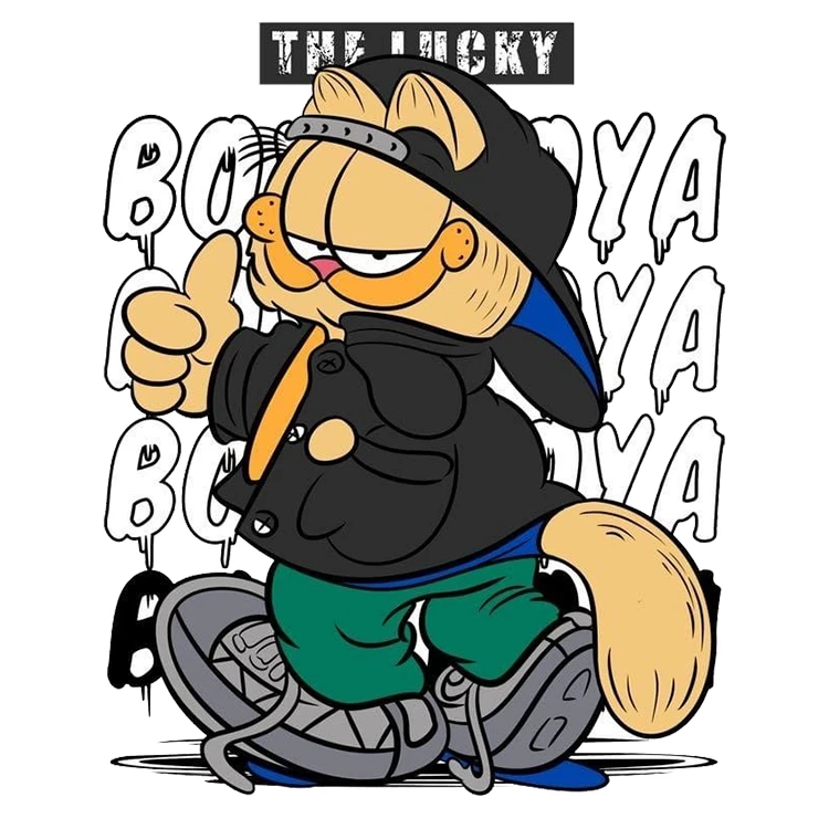 استیکر پارچه و لباس پاد آفرین مدل کارتونی گارفیلد کد S1593