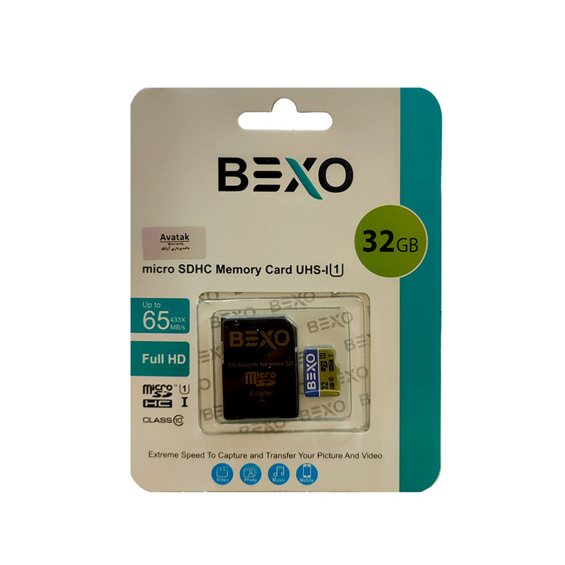 کارت حافظه microSDHC بکسو مدل Elite 433X کلاس 10 استاندارد UHS-I U1 سرعت 65MBps ظرفیت 32 گیگابایت به همراه آداپتور SD