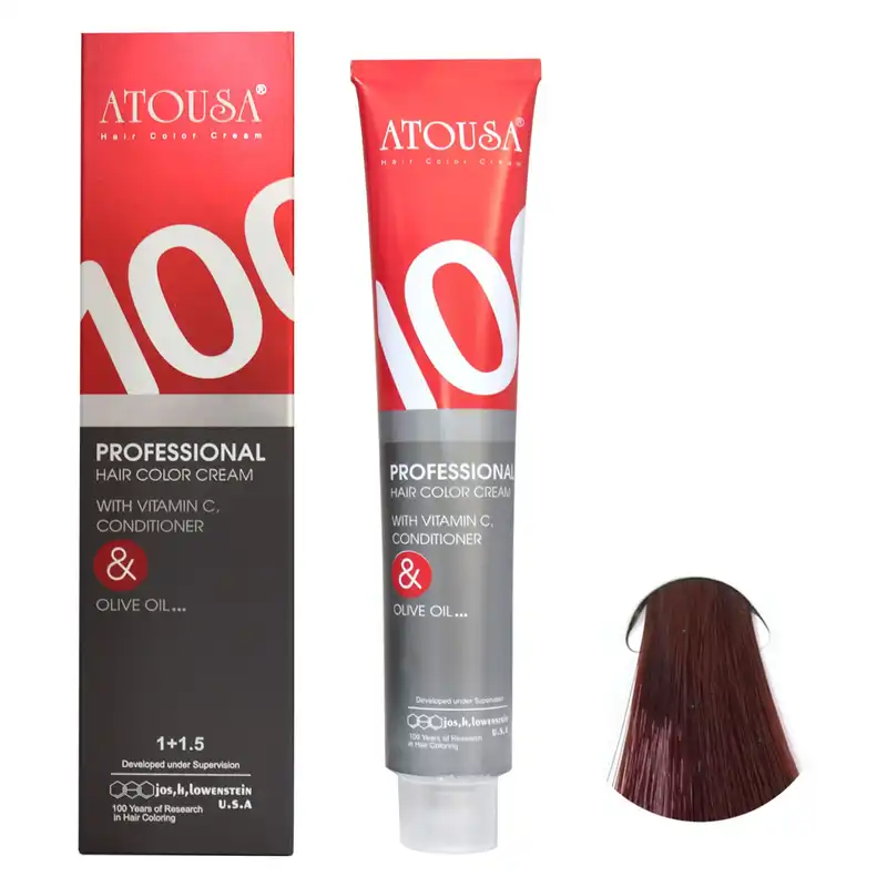 رنگ مو آتوسا شماره 4.57 حجم 100 میلی لیتر رنگ قهوه ای ماهاگونی متوسط