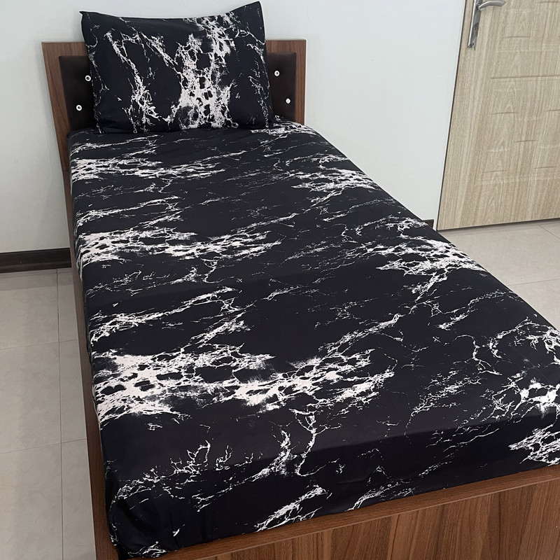 سرویس ملحفه مدل کشدار طرح سرامیکی 1.5 نفره 2 تکه