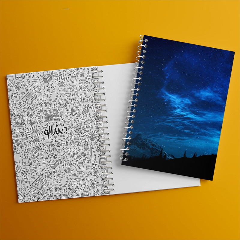 دفتر مشق 100 برگ خندالو طرح کهکشان کد F77