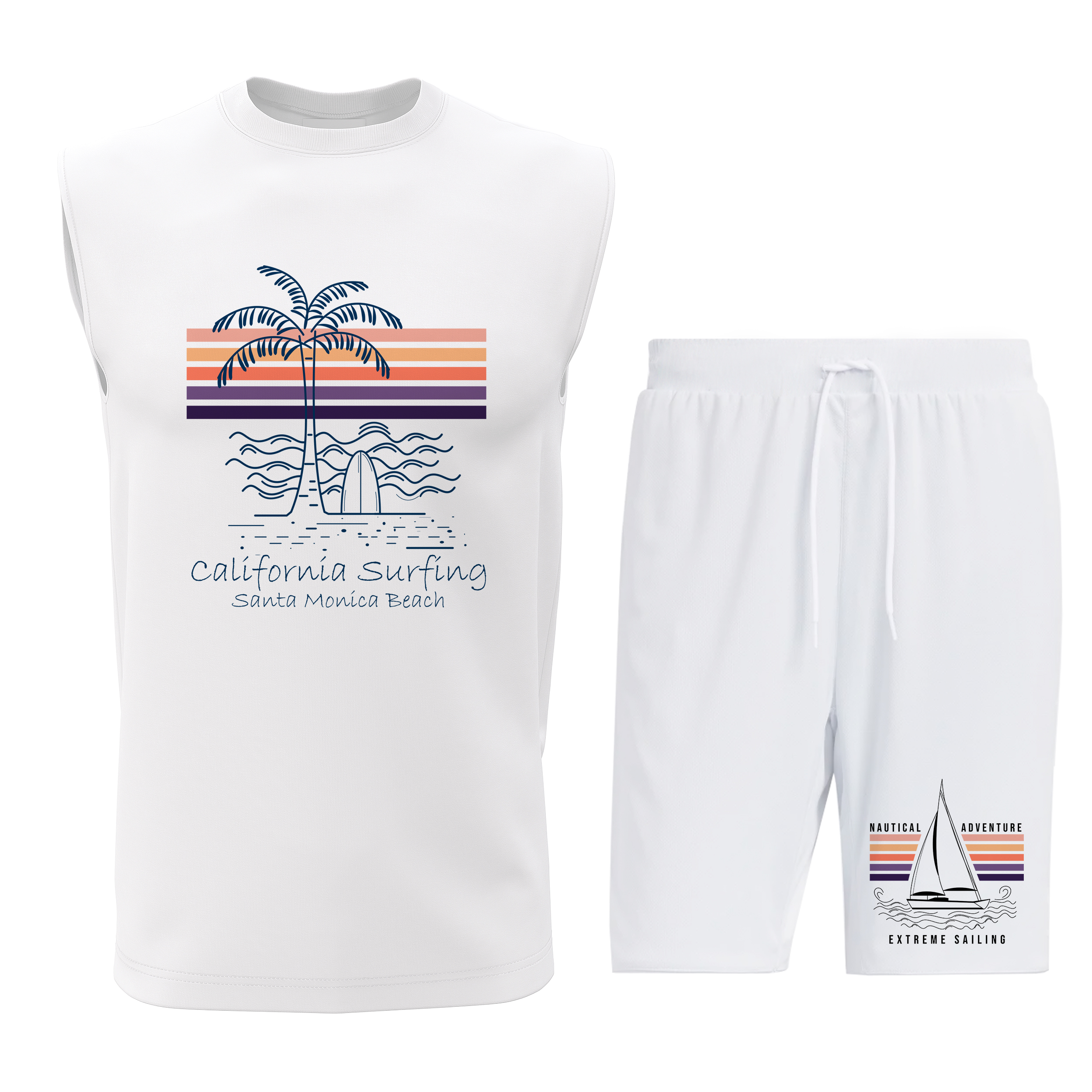 ست تاپ و شلوارک مردانه مدل B054W