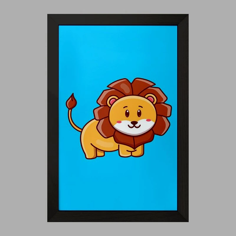 تابلو خندالو مدل حیوانات بامزه شیر کد 25418