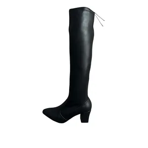 بوت ساق بلند زنانه مدل چرم کشی