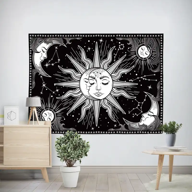 پوستر پارچه ای پرینتینگ لند طرح تپستری ماه و خورشید کد 185