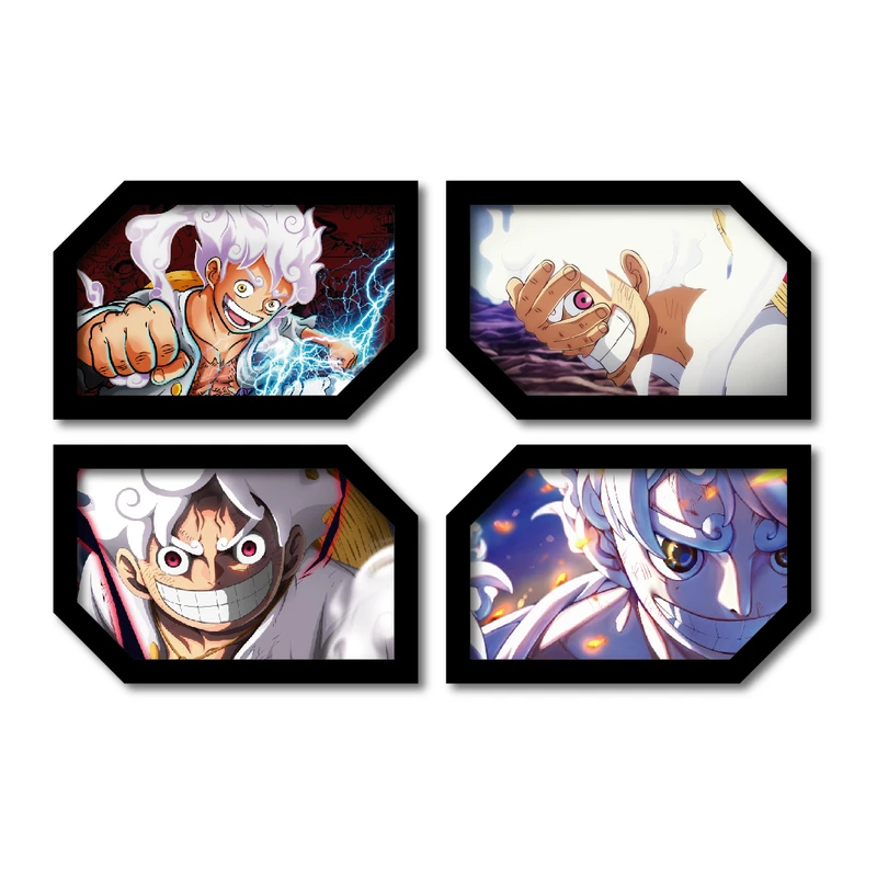 تابلو مدل لوفی  gear 5 طرح خنده های شیطانی کد 2 مجموعه 4 عددی