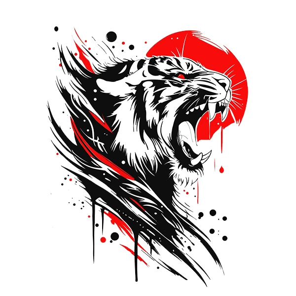 استیکر پارچه و لباس پاد آفرین طرح ببر کد 900