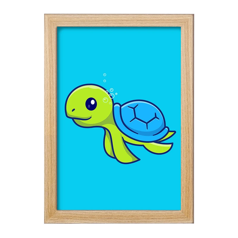 تابلو خندالو مدل حیوانات بامزه لاکپشت کد 29688