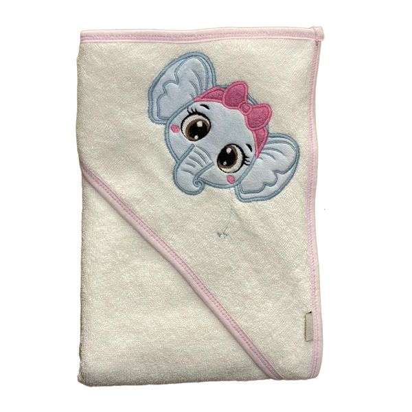 حوله کودک و نوزاد مدل دورپیچ طرح فیل سایز 75x85 سانتی متر